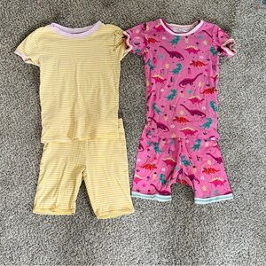 2 pair girls pajamas size 7,8